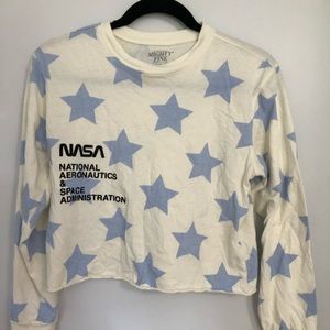 white long sleeve cropped NASA Might Fine brand